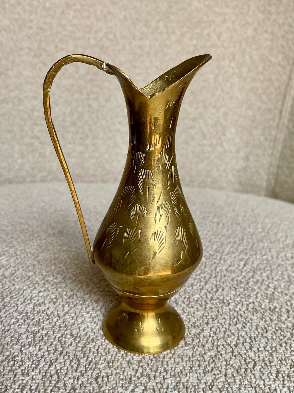 Vintage Brass Pitcher Urn Vase